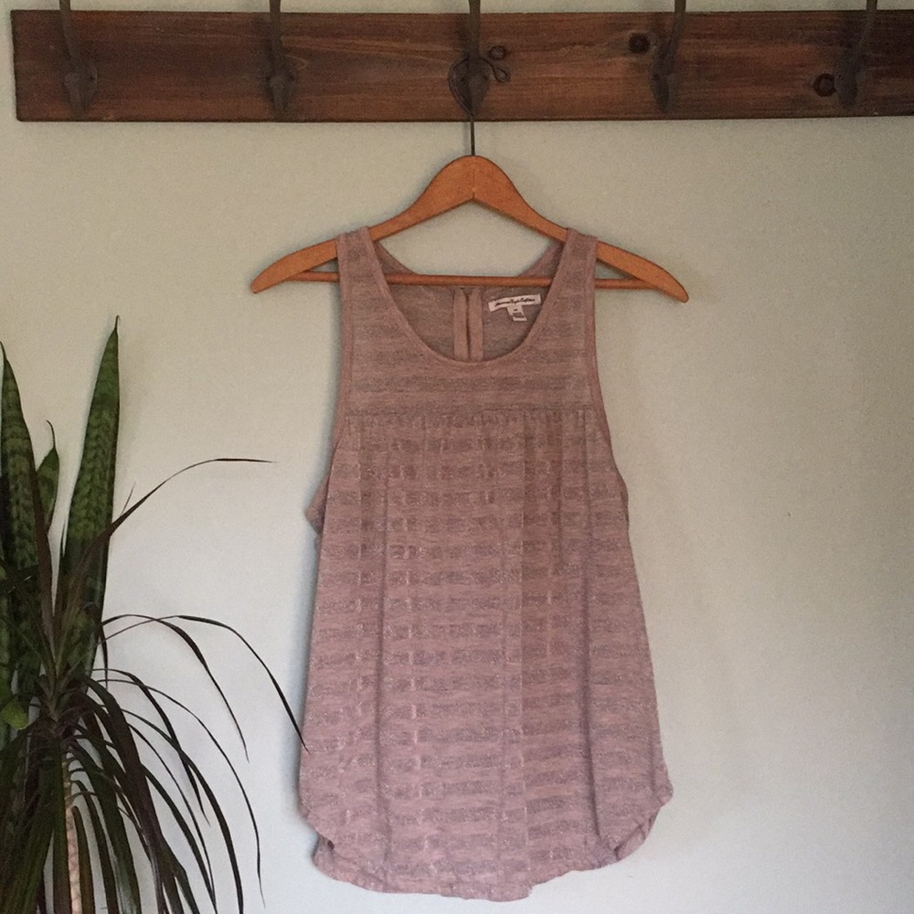 American Eagle metallic zipper back tank top - Picture 2 of 8